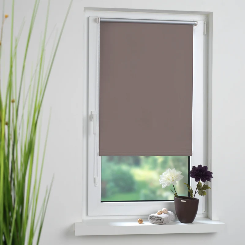 ourdeco® Klemmfix-Rollo | verdunkelnd | Thermo-Beschichtung | ohne Bohren | verschiedene Farben und Größen
