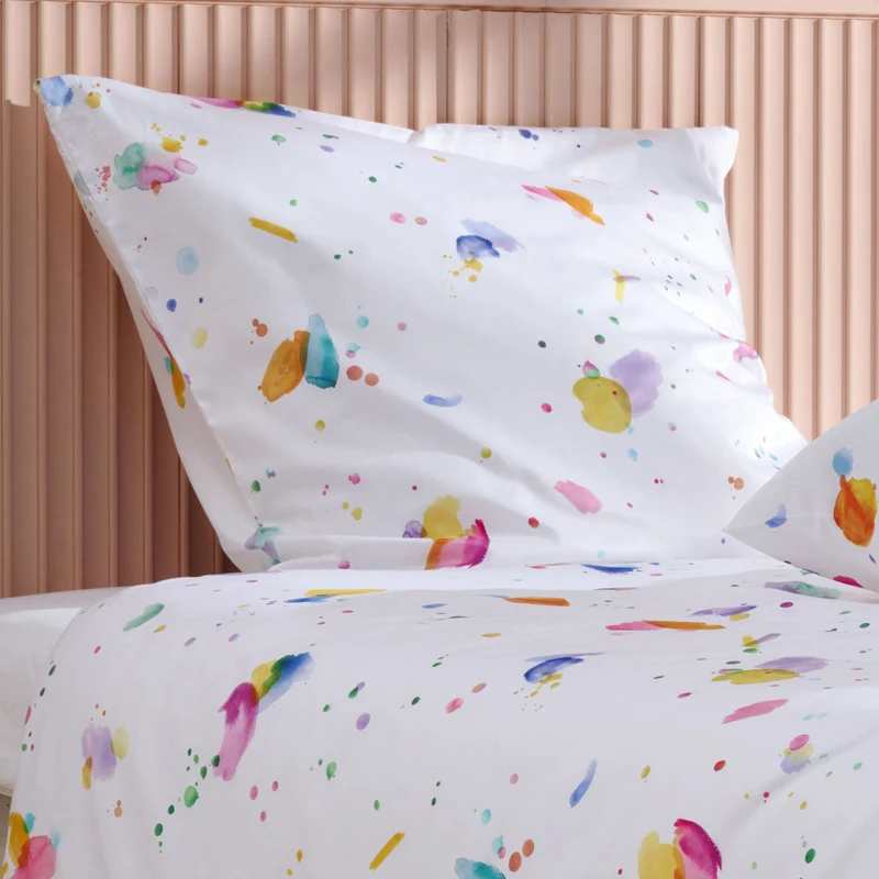 APELT Kleks Bettwäsche Baumwoll-Satin Farbenklecks