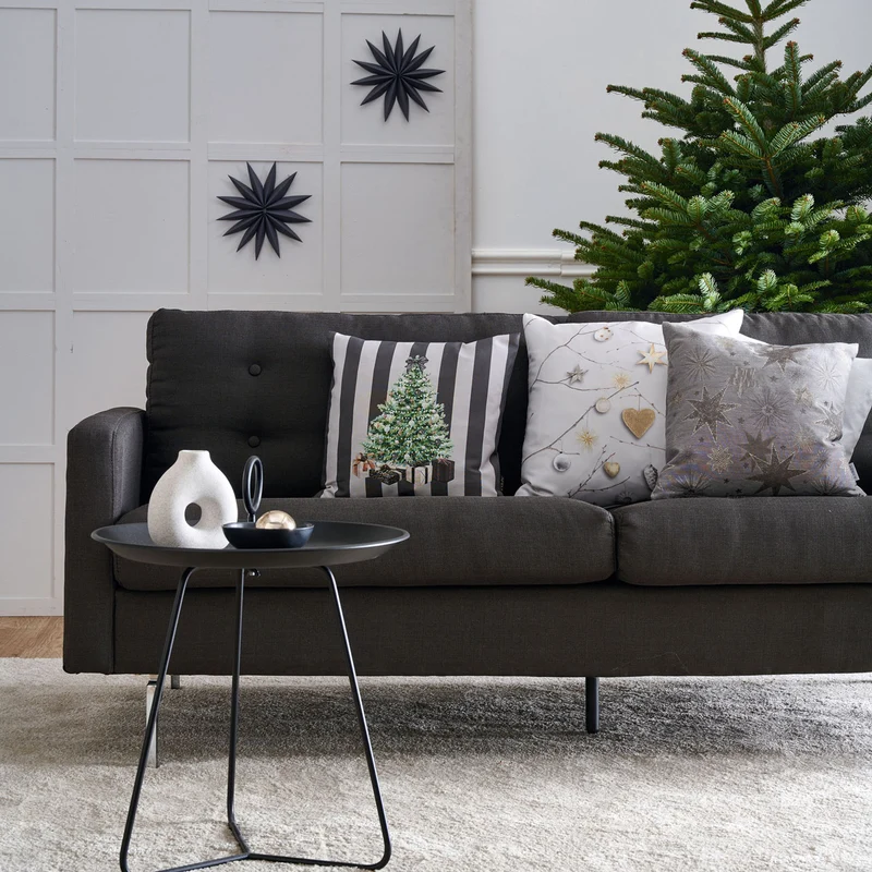 APELT 3713 Kissenbezug Weihnachtsbaum auf Streifen
