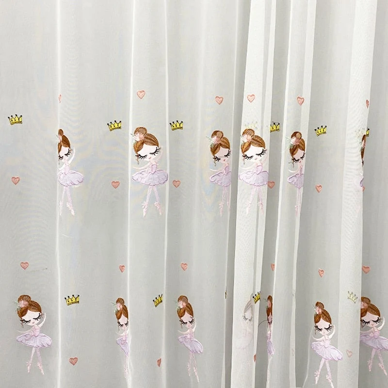 Mädchen Kinderzimmer Vorhang mit Ballerina-Stickerei
