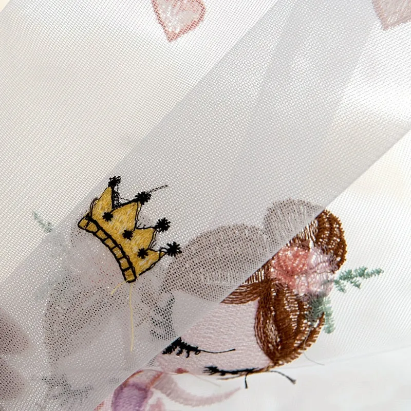 Mädchen Kinderzimmer Vorhang mit Ballerina-Stickerei