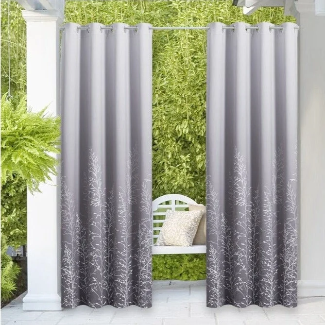 Grauer Outdoor Vorhang für Terrasse Balkon