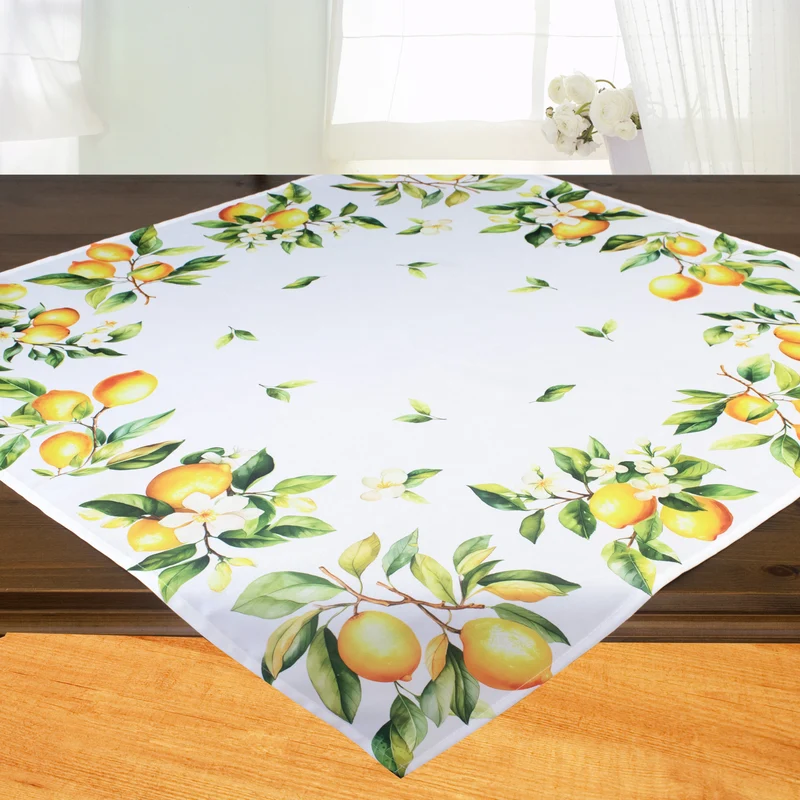 Fischer Fensterbilder Mitteldecke 85 x 85cm mit Digitaldruck "Toscana Zitronen"