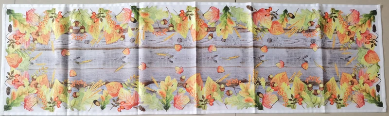 Fischer Fensterbilder Tischläufer mit Digitaldruck "Herbstlaub" 40x140 cm