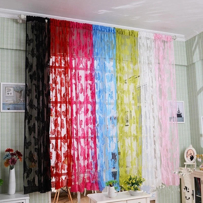 Voile Vorhang mit Schmetterling-Muster