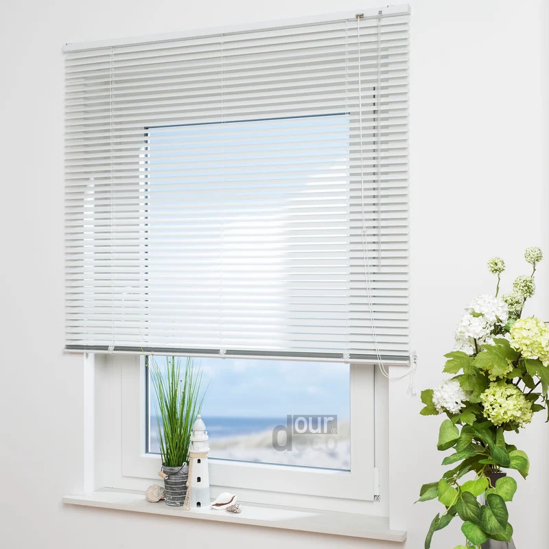 ourdeco® Aluminium-Jalousie, 130 cm Länge viele Farben und Breiten, Montage an Wand oder Decke