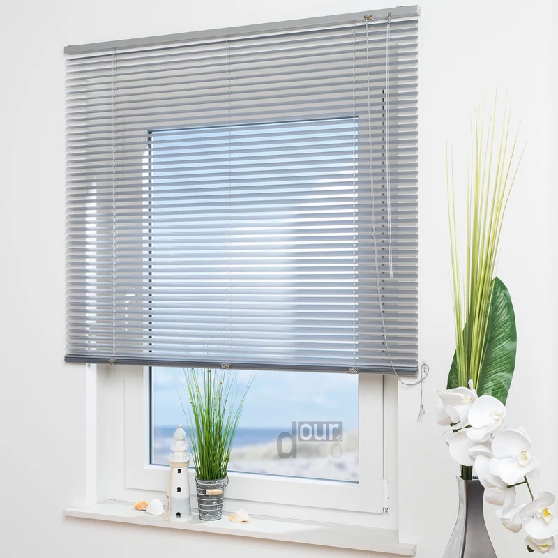 ourdeco® Aluminium-Jalousie, 130 cm Länge viele Farben und Breiten, Montage an Wand oder Decke