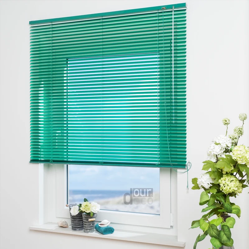 ourdeco® Aluminium-Jalousie, 130 cm Länge viele Farben und Breiten, Montage an Wand oder Decke