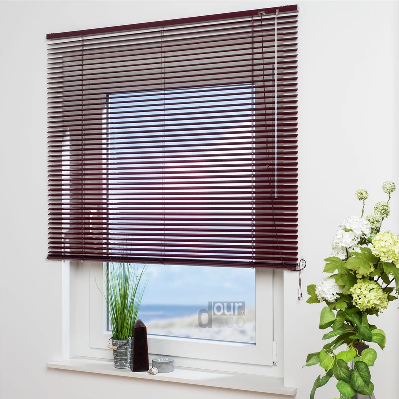 ourdeco® Aluminium-Jalousie, 160 cm Länge viele Farben und Breiten, Montage an Wand oder Decke
