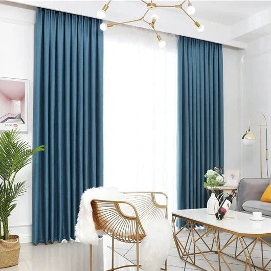 Blickdichter Vorhang Skandi Stil Blau