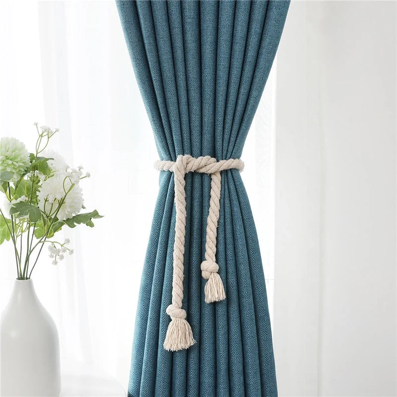 Blickdichter Vorhang Skandi Stil Blau