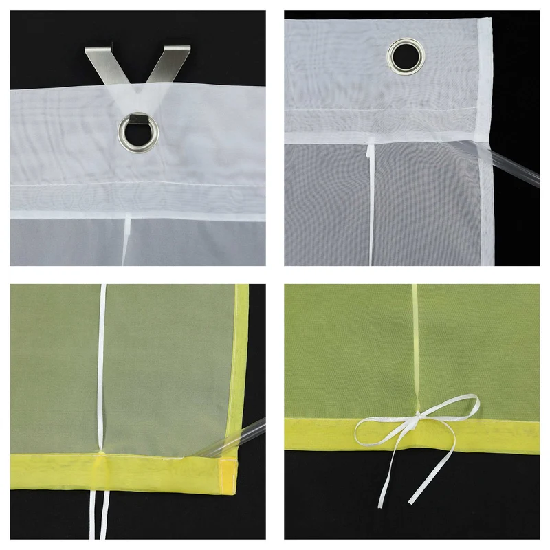 Rollo mit V-Haken Verlaufsfarbe Transparent Lichtfilterung Luftig 1 Stück