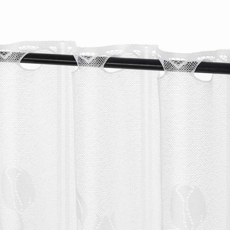 Transparent Scheibengardine mit Tulpen-Muster