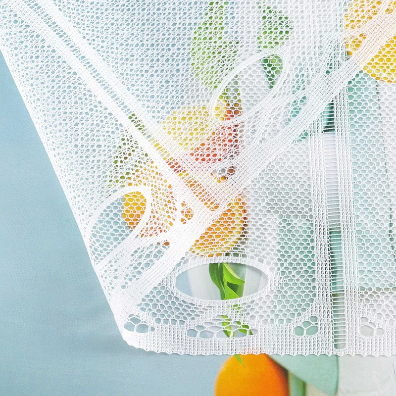 Transparent Scheibengardine mit Tulpen-Muster