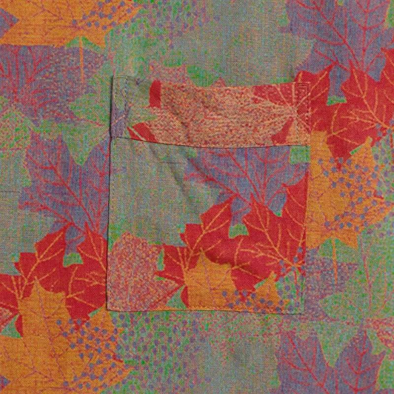 Kimono-Bademantel aus Baumwolle mit Ahornblattmuster für den Herbst