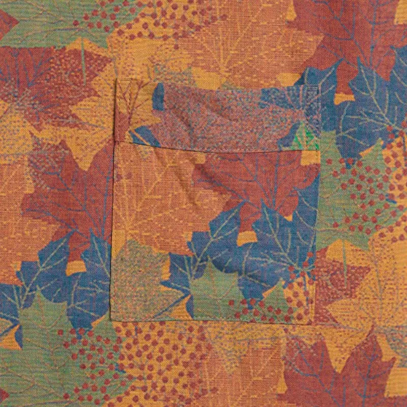 Kimono-Bademantel aus Baumwolle mit Ahornblattmuster für den Herbst