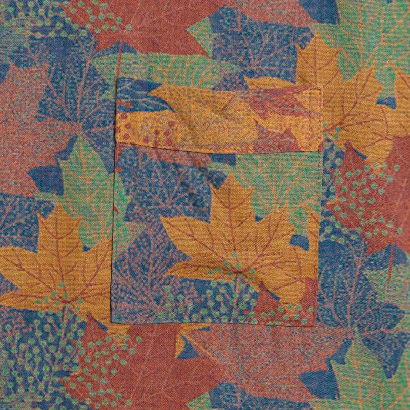 Kimono-Bademantel aus Baumwolle mit Ahornblattmuster für den Herbst