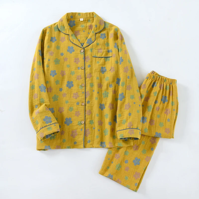 Loungewear-Set aus Baumwolle mit Blumenmuster und Paspelierung