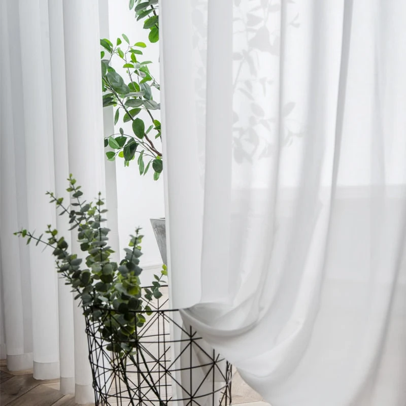 Schlichter transparenter Voile-Vorhang für Wohnzimmer