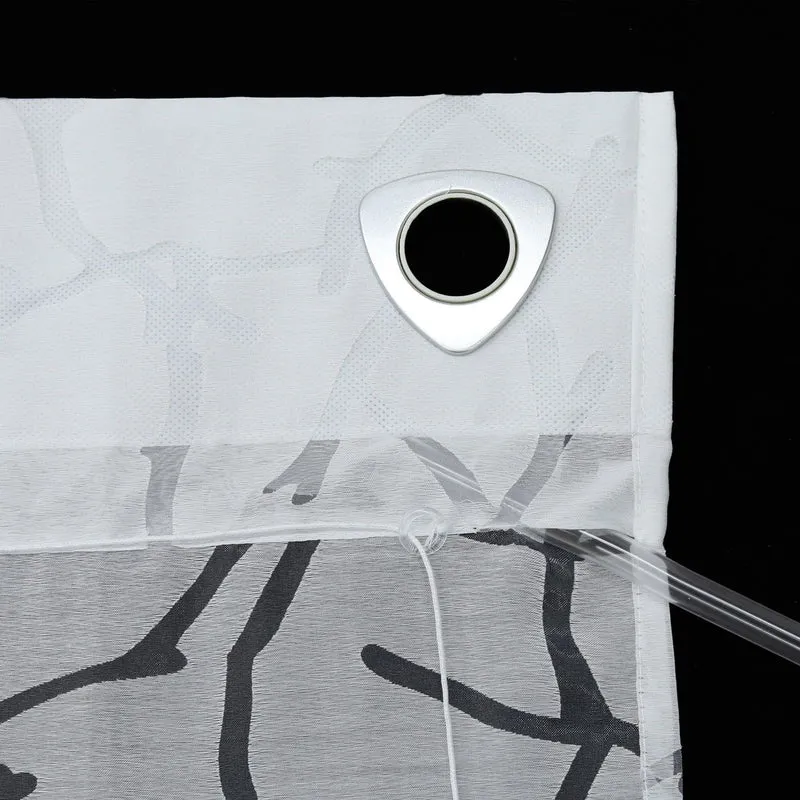Rollo mit U-Haken transparent Burn-out-Technik gestreiftes Muster 1 Stück