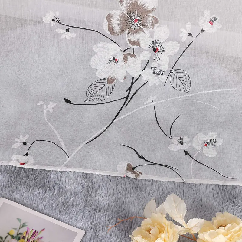 Gardine mit floramuster Kirschblüte Ösenschal 1 Stück