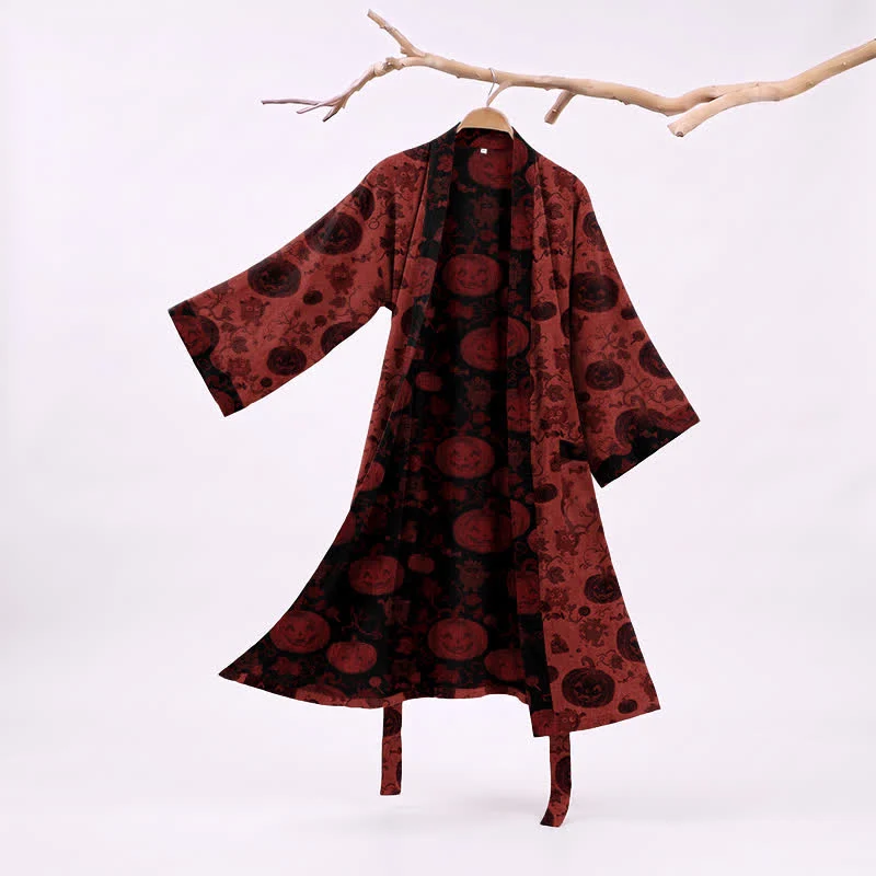 Rot-schwarzer Halloween-Monster-Baumwollkimono