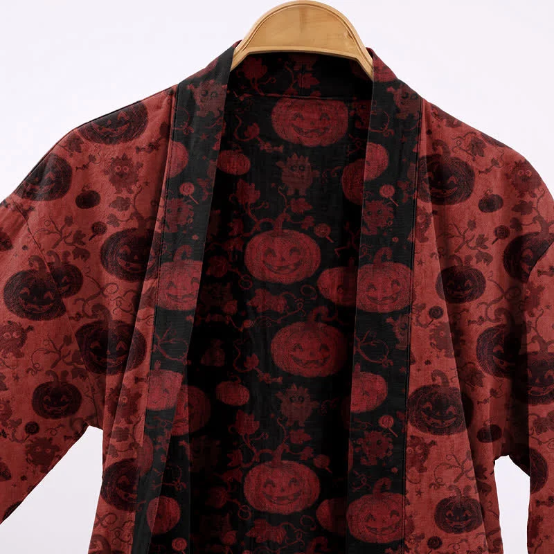 Rot-schwarzer Halloween-Monster-Baumwollkimono