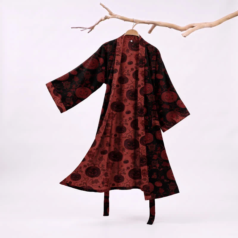 Rot-schwarzer Halloween-Monster-Baumwollkimono