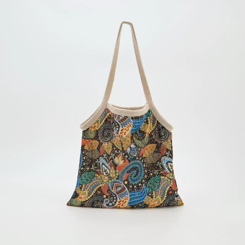 Boho-Blumen-Tragetasche Schultertasche
