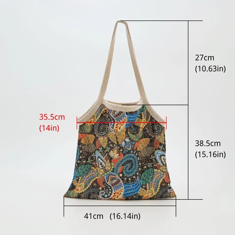Boho-Blumen-Tragetasche Schultertasche
