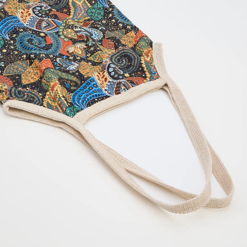 Boho-Blumen-Tragetasche Schultertasche