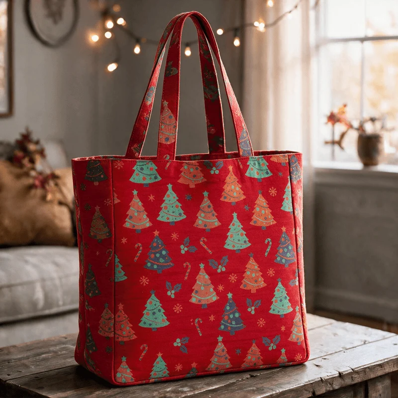 Weihnachtsbaum-Baumwolltasche Schultertasche