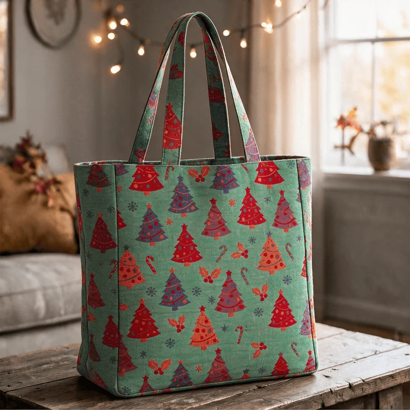 Weihnachtsbaum-Baumwolltasche Schultertasche