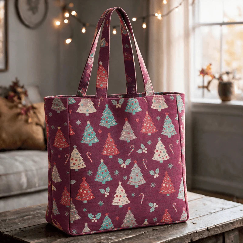 Weihnachtsbaum-Baumwolltasche Schultertasche