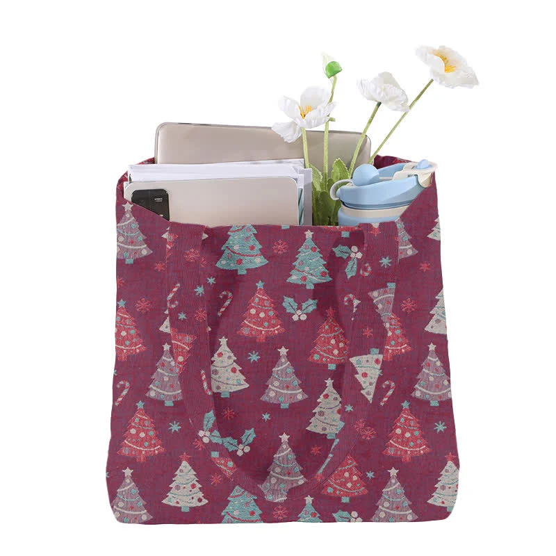 Weihnachtsbaum-Baumwolltasche Schultertasche
