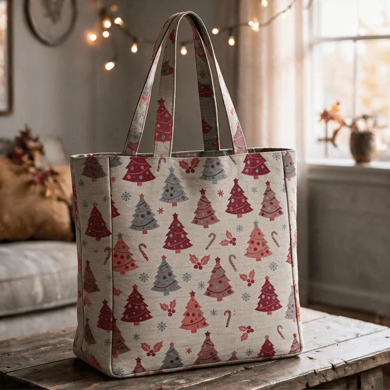 Weihnachtsbaum-Baumwolltasche Schultertasche