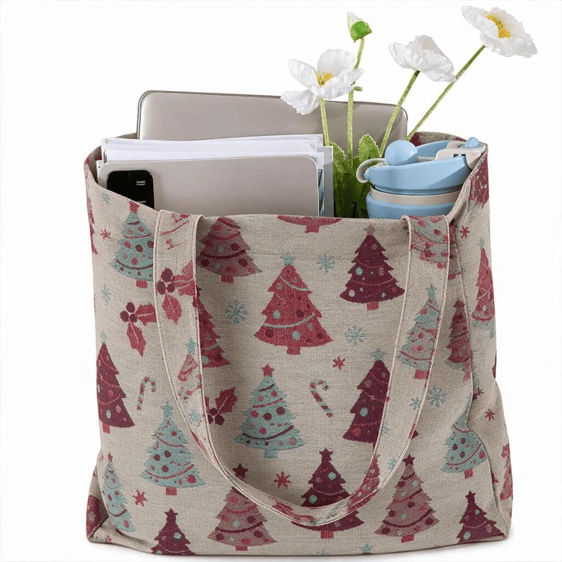 Weihnachtsbaum-Baumwolltasche Schultertasche
