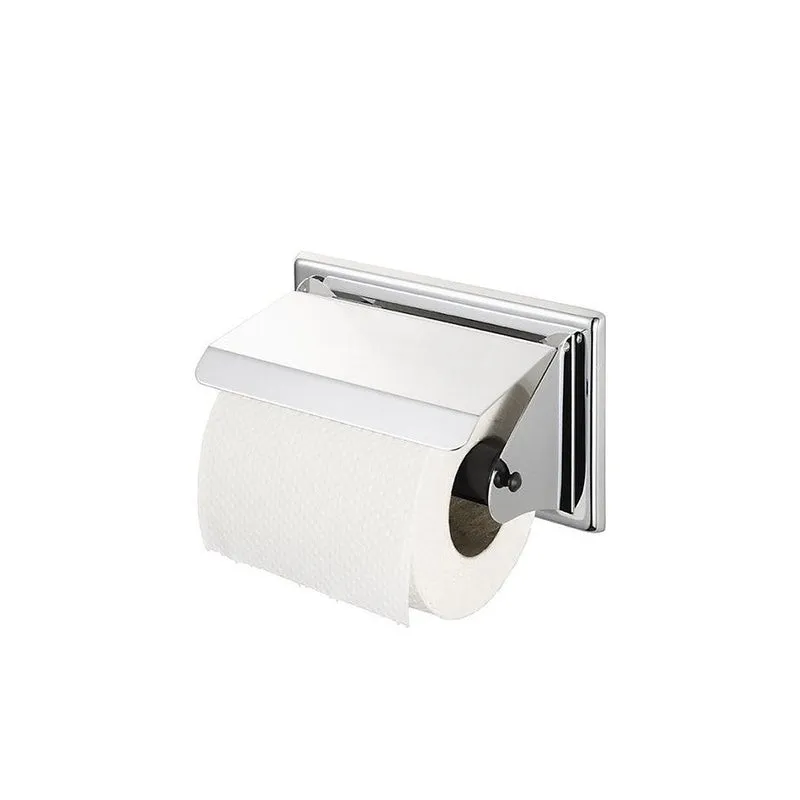 Haceka - Papierrollenhalter Standard mit Deckel aus Metall, verchromt glänzend