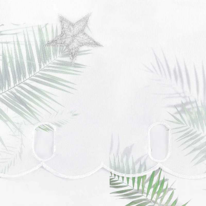 Scheibengardine Transparent Weihnachten mit besticktem Sternmuster