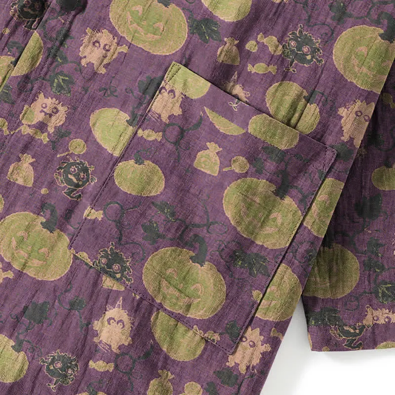 Retro Halloween Kürbis Kimono Pyjama Set