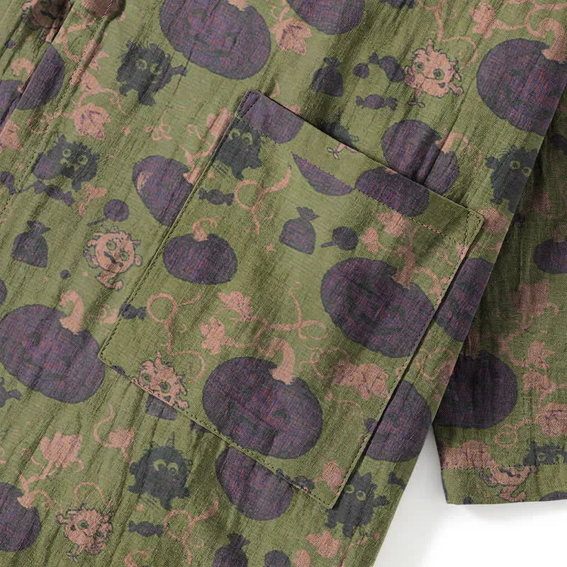Retro Halloween Kürbis Kimono Pyjama Set