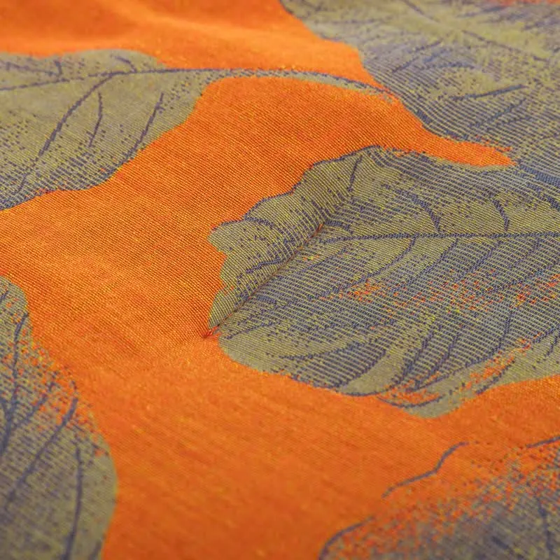 Baumwollgaze-Steppdecke mit orangefarbenem Herbstblattmuster