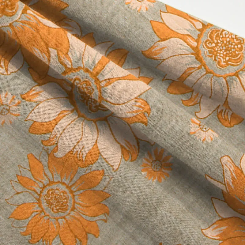 Orientalisches Sonnenblumen-Baumwollpyjama-Set