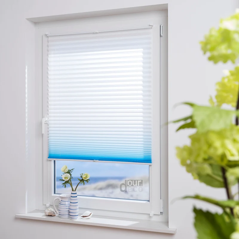 ourdeco® Klemmfix Plissee ohne Bohren Farbverlauf