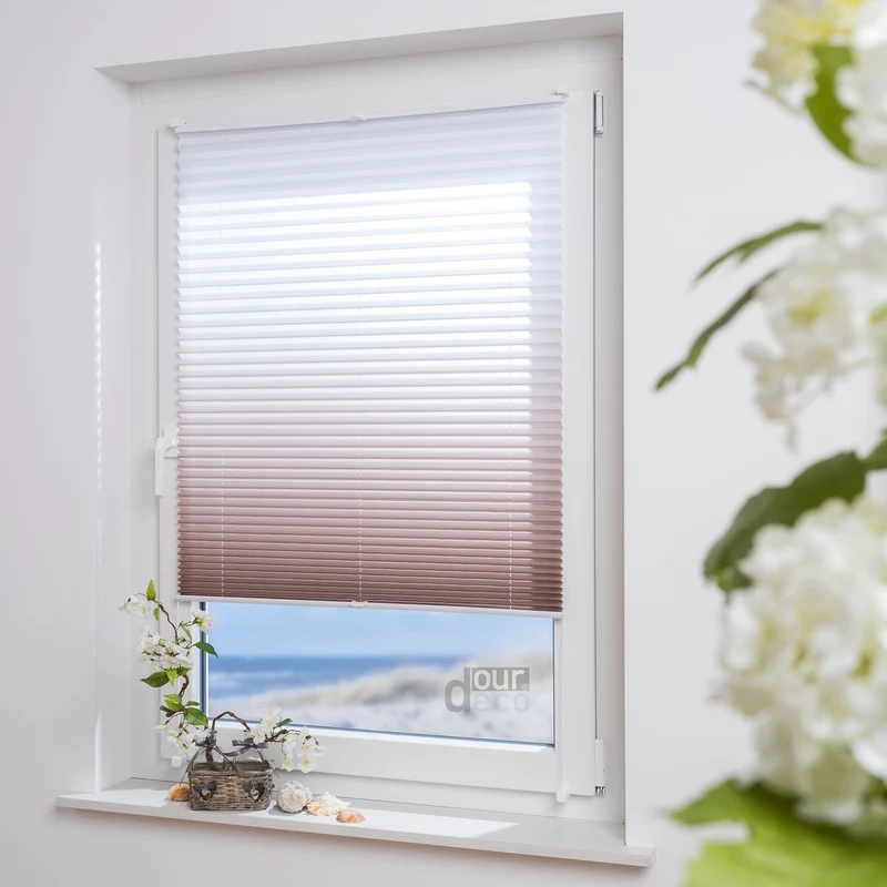 ourdeco® Klemmfix Plissee ohne Bohren Farbverlauf
