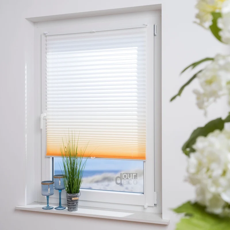 ourdeco® Klemmfix Plissee ohne Bohren Farbverlauf