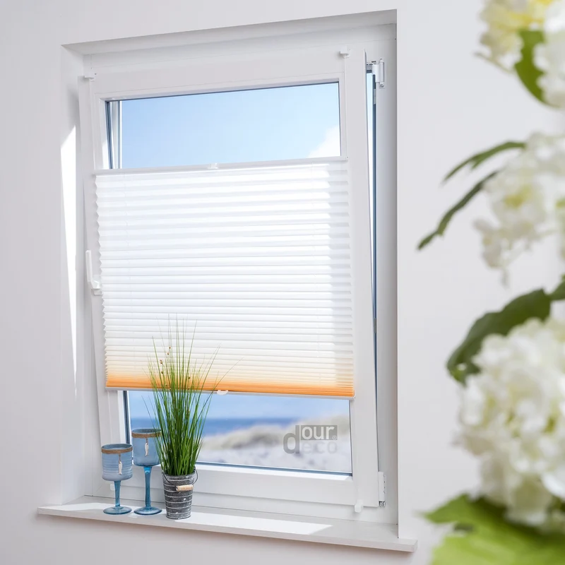 ourdeco® Klemmfix Plissee ohne Bohren Farbverlauf