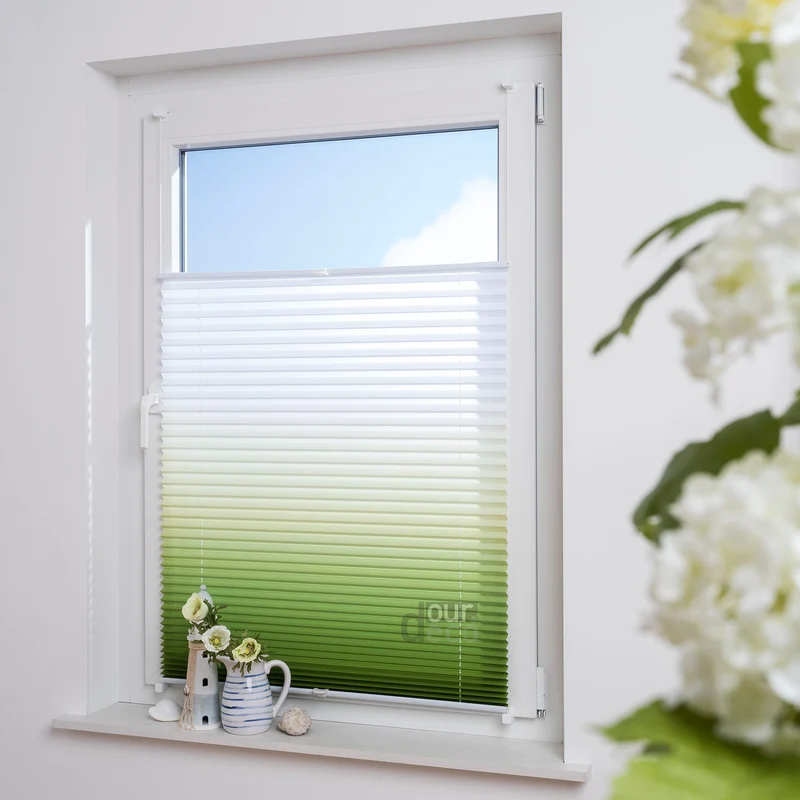ourdeco® Klemmfix Plissee ohne Bohren Farbverlauf