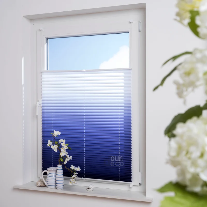 ourdeco® Klemmfix Plissee ohne Bohren Farbverlauf