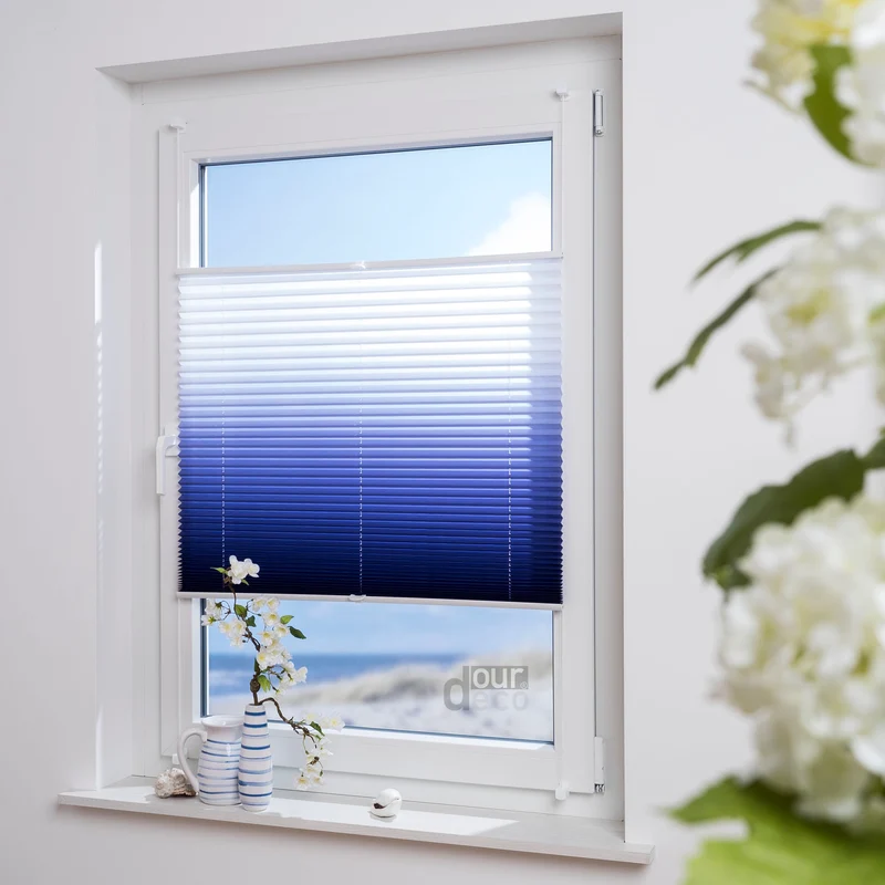ourdeco® Klemmfix Plissee ohne Bohren Farbverlauf